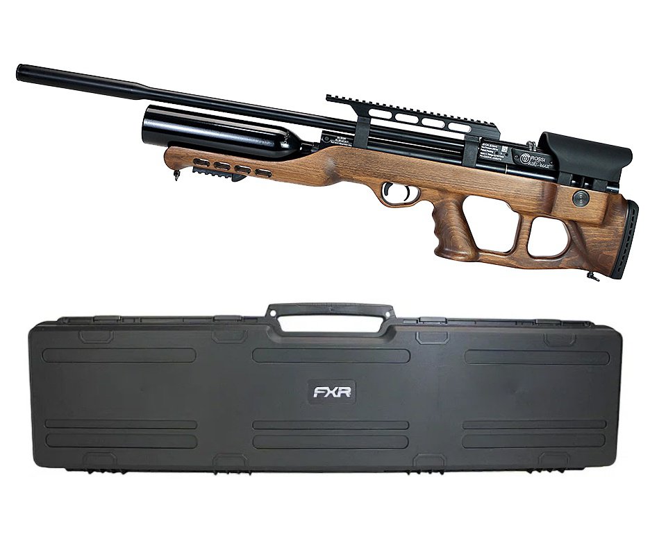 Carabina de Pressão PCP Hatsan Airmax Bullpup Madeira 5,5mm + Case Maleta Rígido Premium