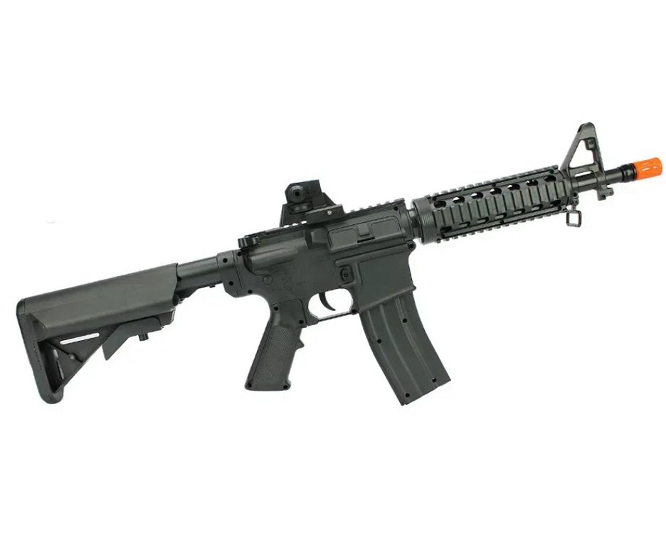 Kit Rifle M4 E Pistola V307 De Airsoft Vigor Vg Spring Rossi 6mm + munição BBs Rossi 0,12G