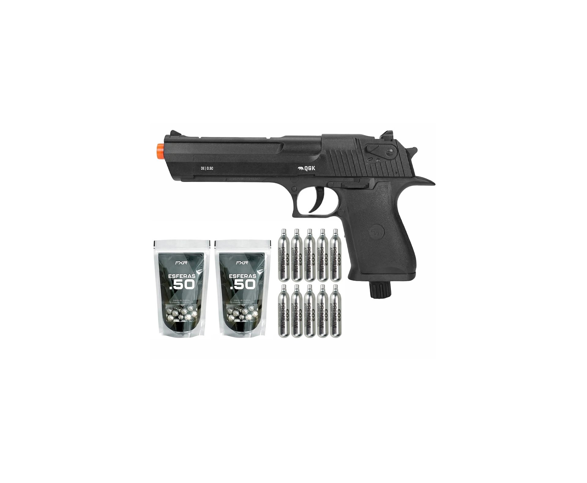 Pistola de Pressão CO2 Desert Eagle .50 Home Defense HDP LDL 20 J - QGK + 10 Co2 + Munição