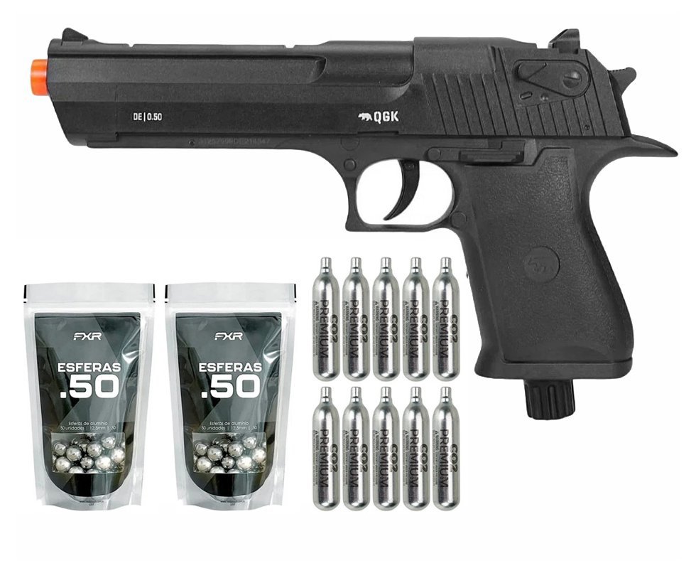 Pistola de Pressão CO2 Desert Eagle .50 Home Defense HDP LDL 20 J - QGK + 10 Co2 + Munição