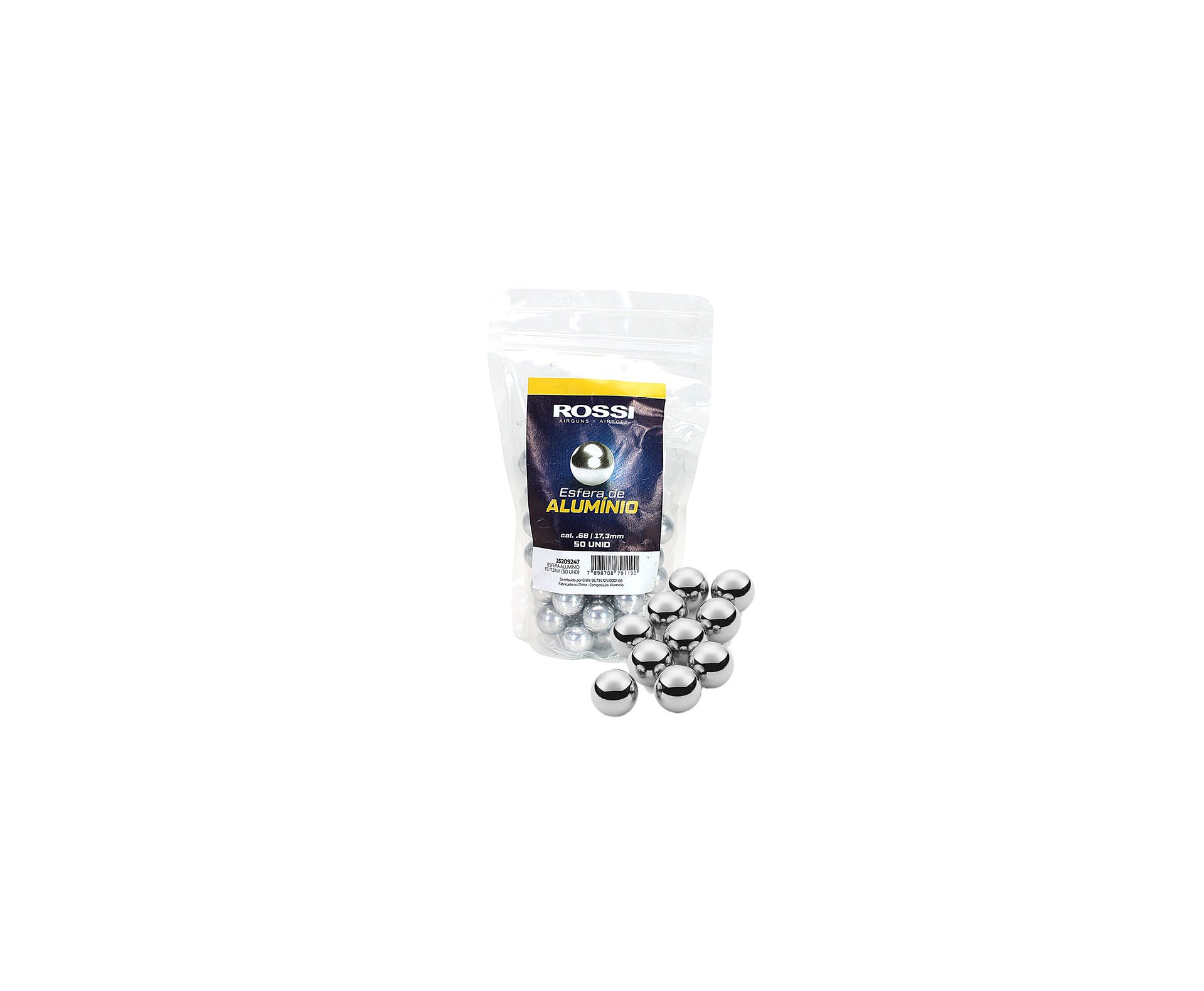 Esfera de Aluminio Rossi com diamentro 17.3 mm - 50un