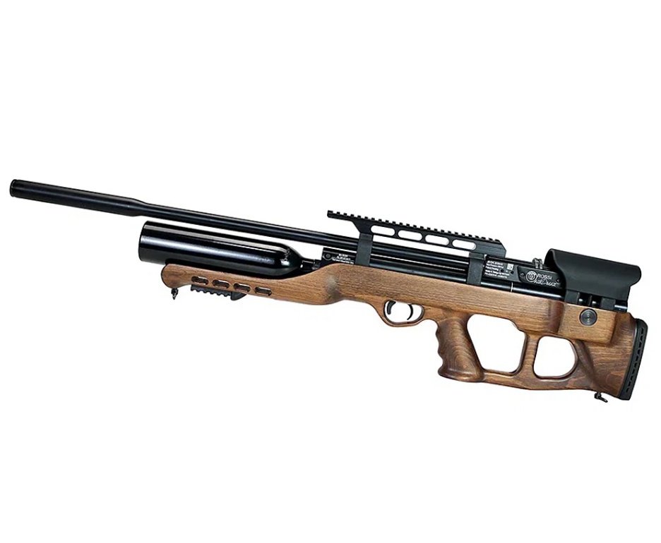 Carabina de Pressão PCP Hatsan Airmax Bullpup Madeira 6,35mm + Luneta 6-24x42 + Case + Kit de Limpeza + Alvos + Chumbos