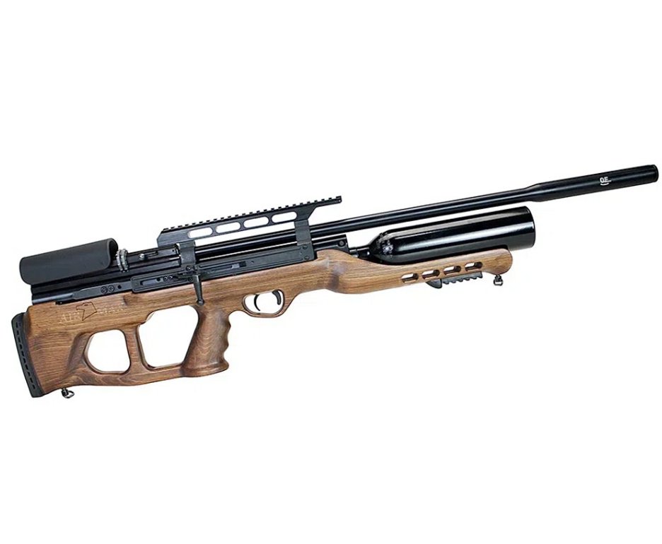 Carabina de Pressão PCP Hatsan Airmax Bullpup Madeira 6,35mm + Luneta 6-24x42 + Case + Kit de Limpeza + Alvos + Chumbos