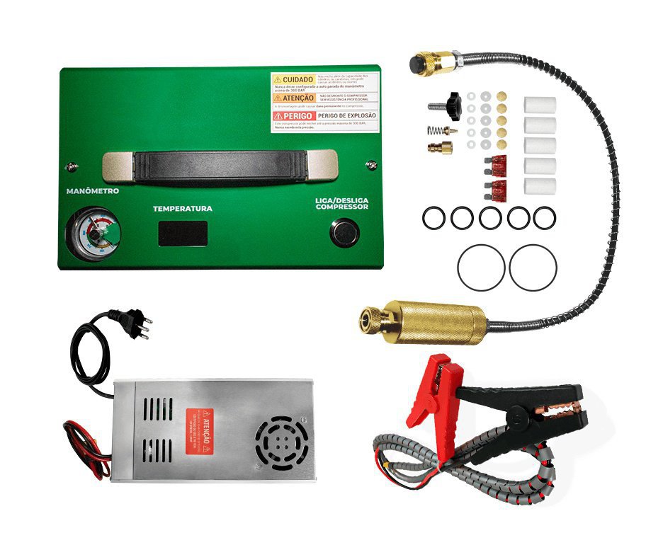 Carabina de Pressão PCP Hatsan Airmax Bullpup Madeira 6,35mm + Luneta 6-24x50 + Compressor PCP Compacto portátil