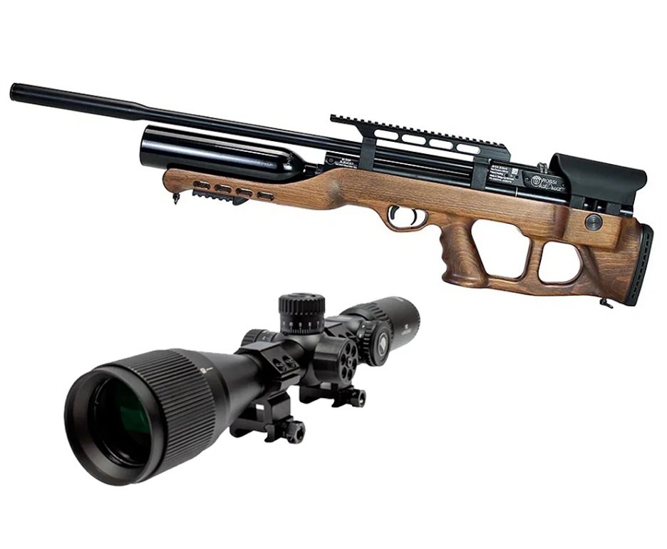 Carabina de Pressão PCP Hatsan Airmax Bullpup Madeira 6,35mm + Luneta 6-24x50