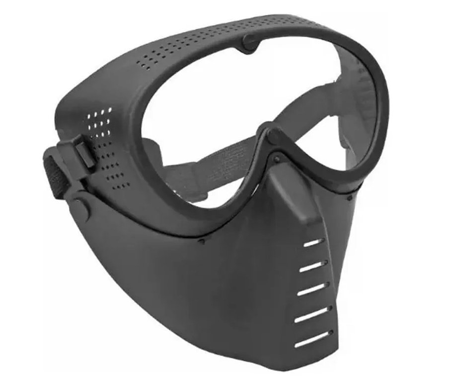 Mascara de Airsoft Rossi Fullface Preta N1