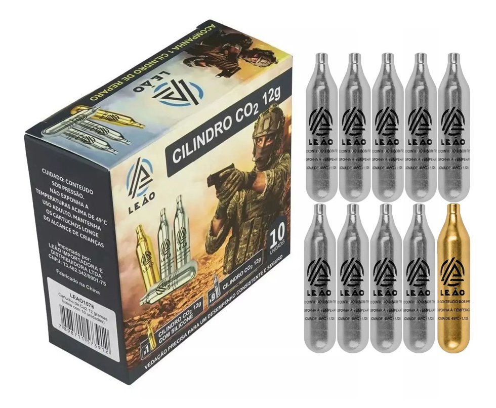 Cilindro Co2 12g Leão Premium Repair 10 Unidades