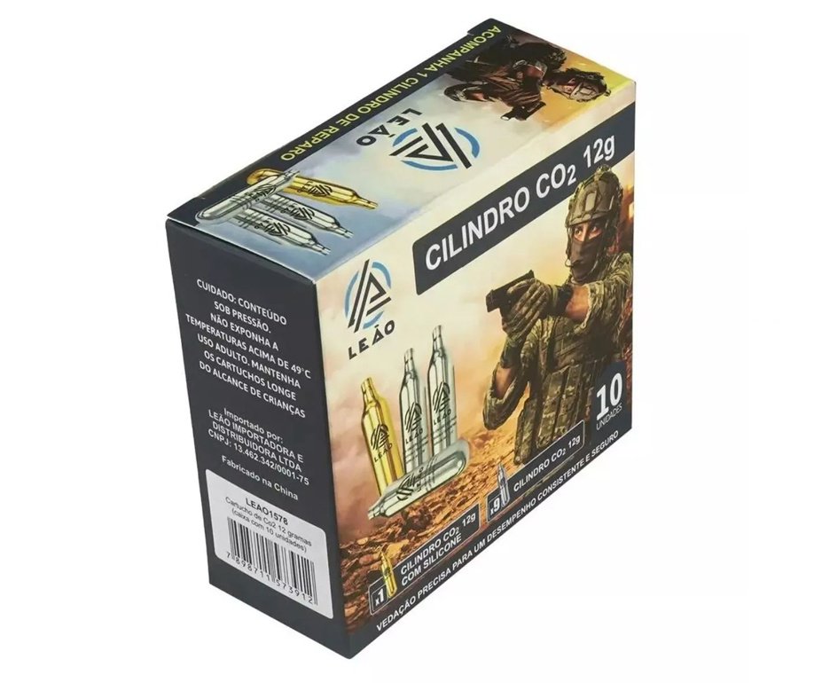 Cilindro Co2 12g Leão Premium Repair 10 Unidades