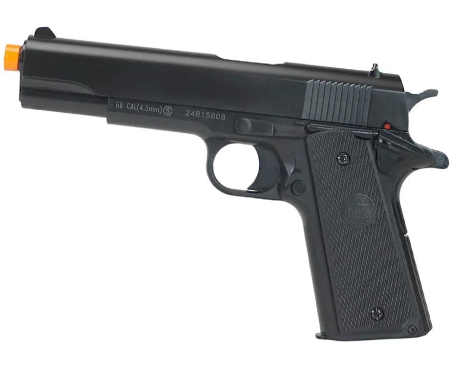 Pistola de Pressão KWC 1911 4,5mm Spring Mola - Rossi + BBS + Alvos + Case