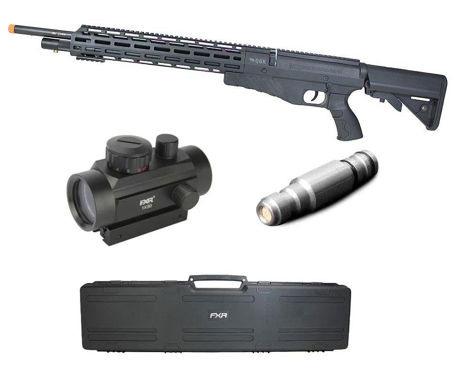 Carabina de Pressão QGK PCP G850T Cal. 5,5mm + Red Dot 1x30 + Case FXR