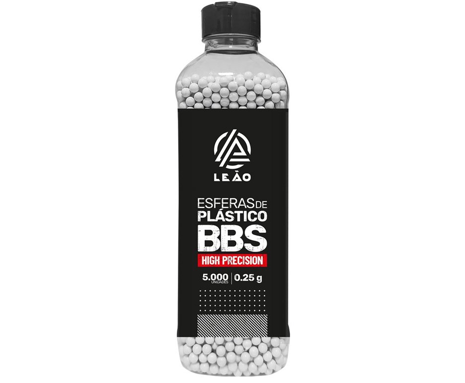 Esfera Airsoft BBs Leao 0,25g 6,0mm Pacote com 5000un