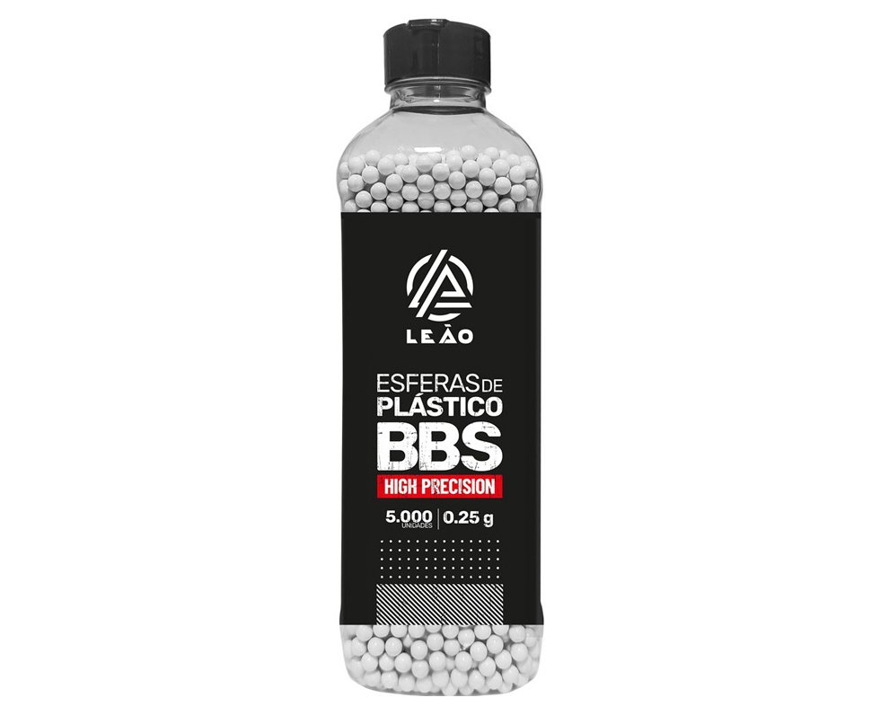 Esfera Airsoft BBs Leao 0,25g 6,0mm Pacote com 5000un