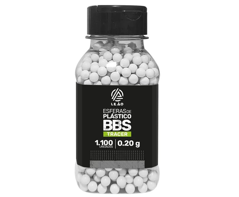 Esfera Airsoft BBs Leao 0,32g 6,0mm Pacote com 1100un Tracer