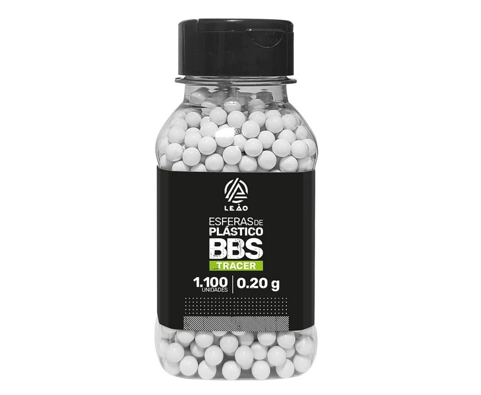 Esfera Airsoft BBs Leao 0,32g 6,0mm Pacote com 1100un Tracer