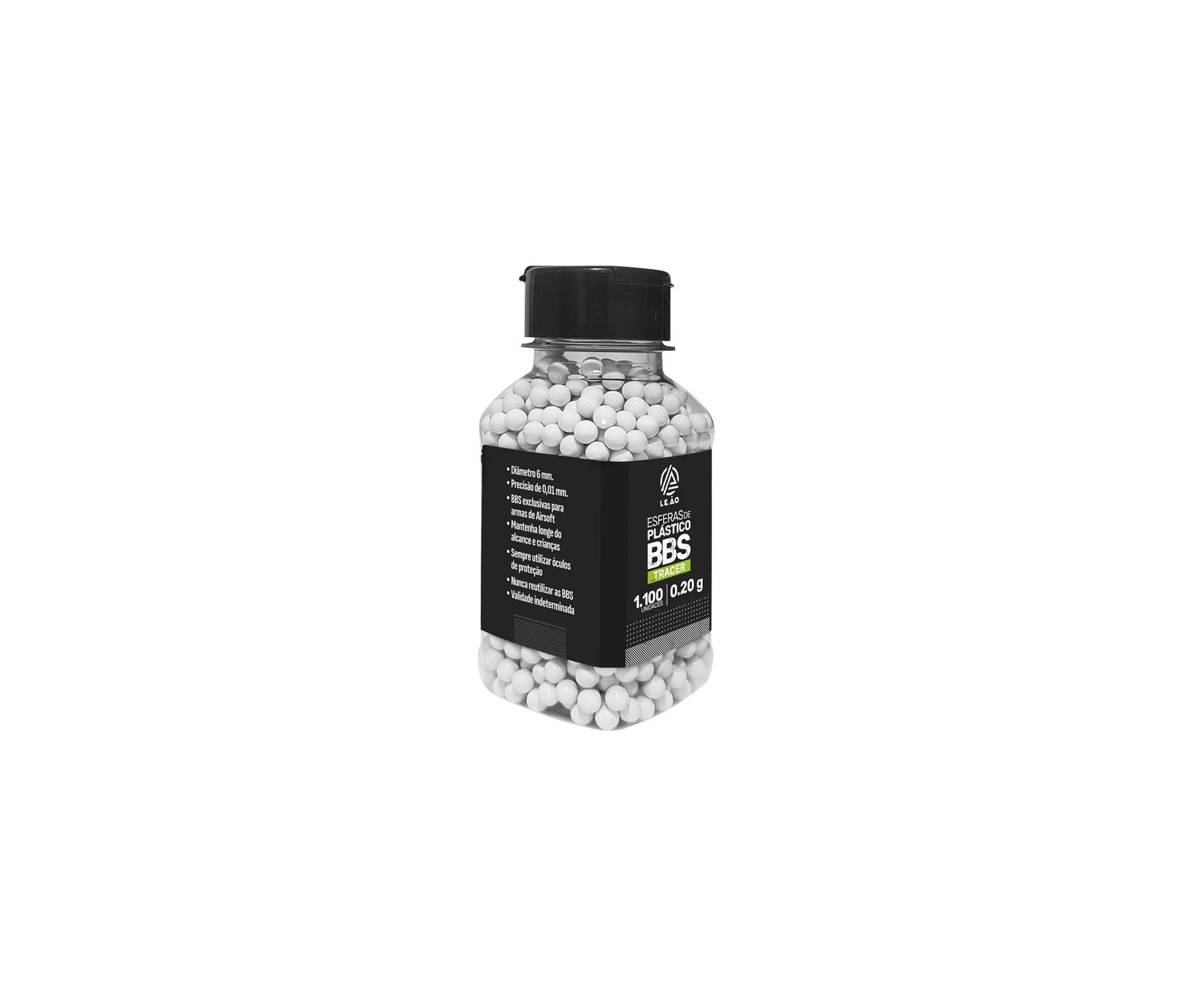 Esfera Airsoft BBs Leao 0,32g 6,0mm Pacote com 1100un Tracer