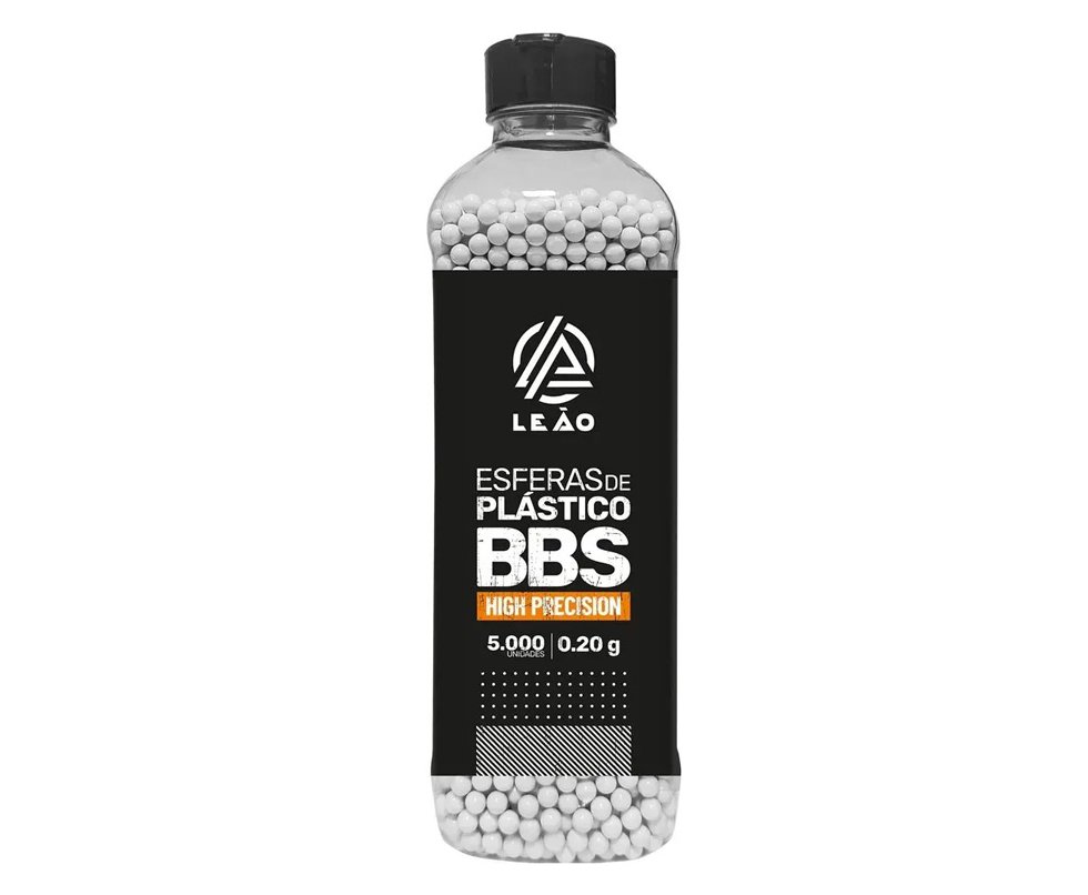 Esfera Airsoft BBs Leao 0,20g 6,0mm Pote C/ 5000un