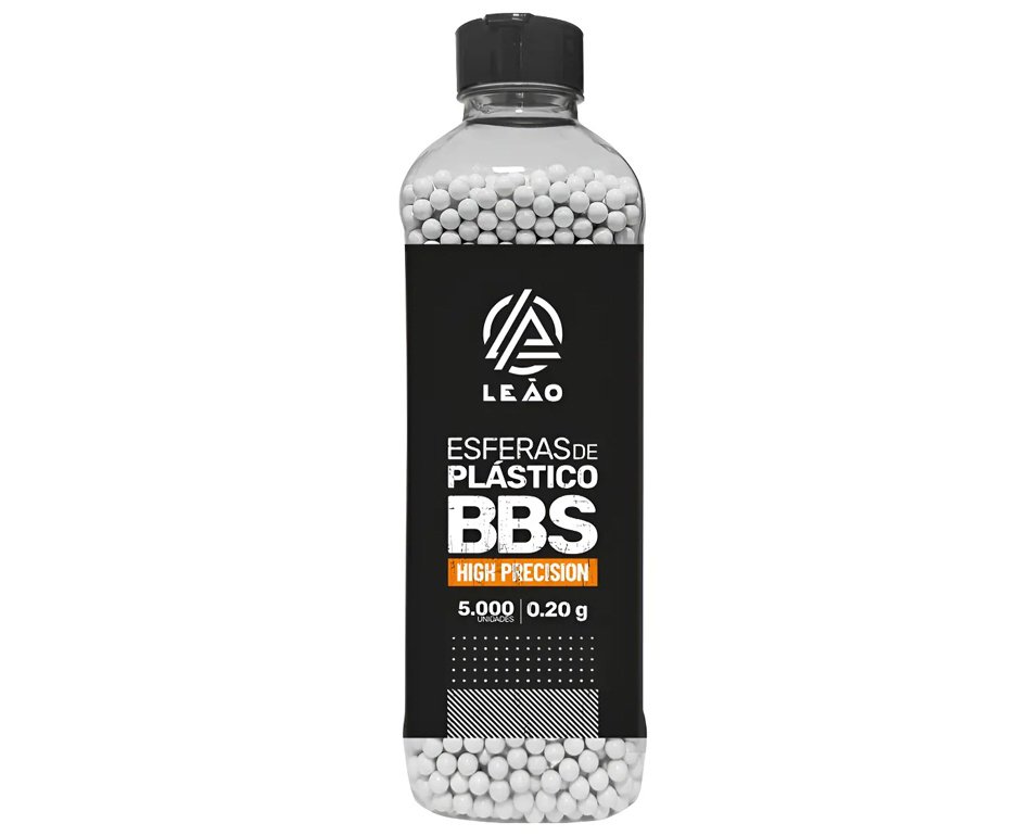 Esfera Airsoft BBs Leao 0,20g 6,0mm Pote C/ 5000un