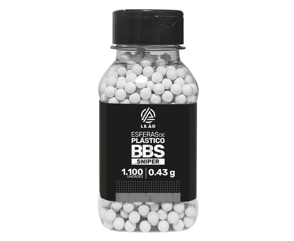 Esfera Airsoft BBs Leao 0,43g 6,0mm Pacote com 1100un