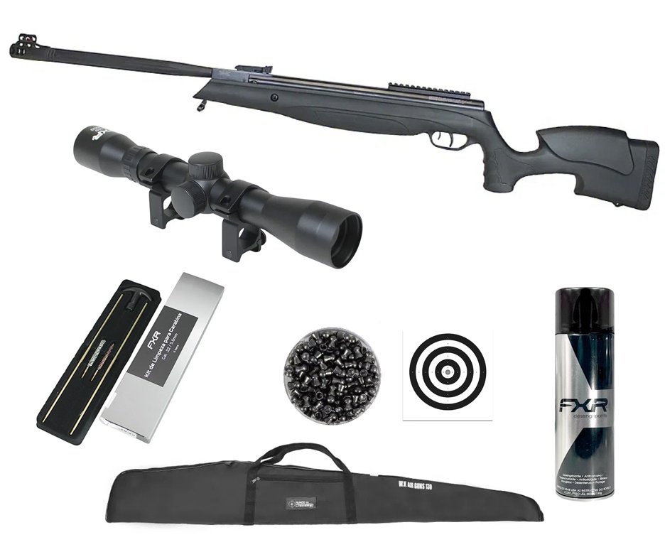 Carabina de Pressão Beeman Viper 1135 Extreme Gas Ram Nitro 80kg Polimero 5,5mm - Rossi + Capa + Luneta 4x32 + Chumbo + Alvos + Kit de Limpeza + Desengripante / Anticorrosivo
