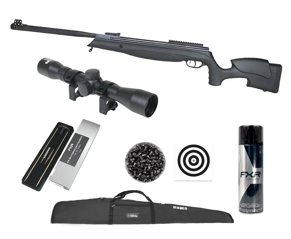 Carabina de Pressão Beeman Viper 1135 Extreme Gas Ram Nitro 80kg Polimero 5,5mm - Rossi + Capa + Luneta 4x32 + Chumbo + Alvos + Kit de Limpeza + Desengripante / Anticorrosivo
