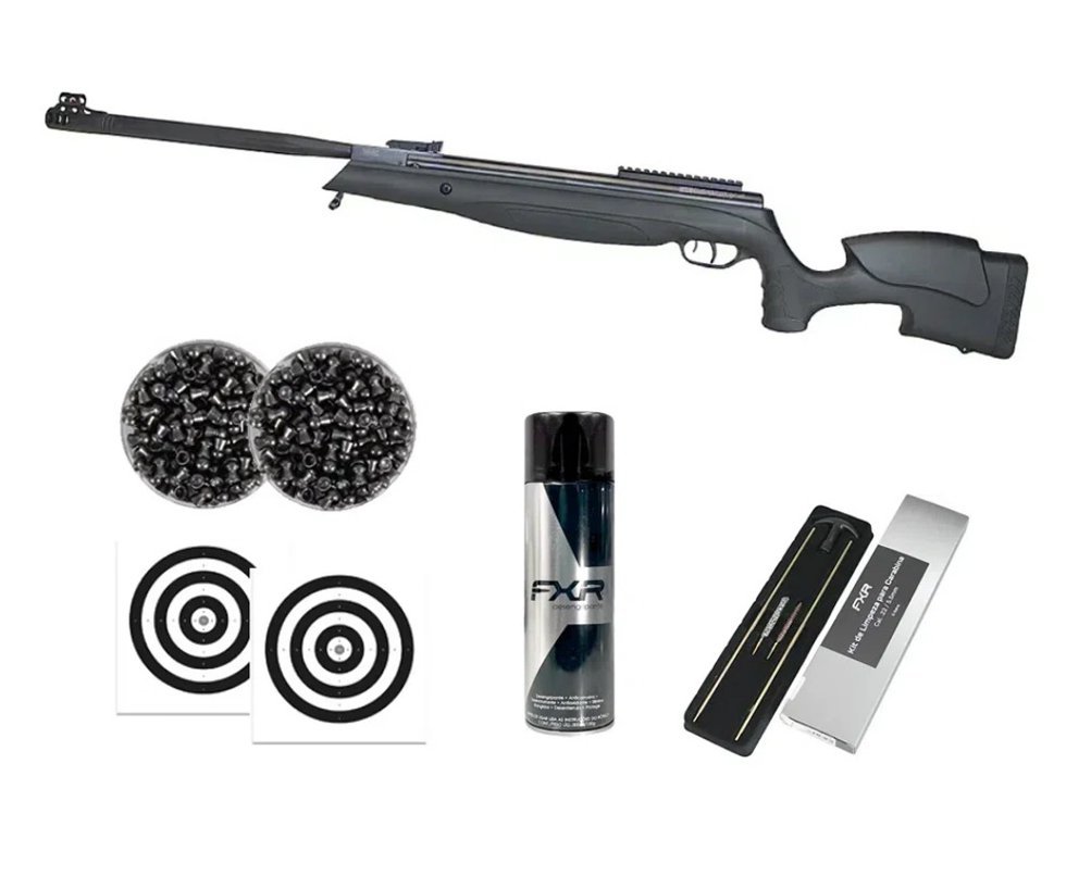 Carabina de Pressão Beeman Viper 1135 Extreme Gas Ram Nitro 80kg Polimero 5,5mm - Rossi + Chumbo + Alvos + Kit de Limpeza + Desengripante / Anticorrosivo