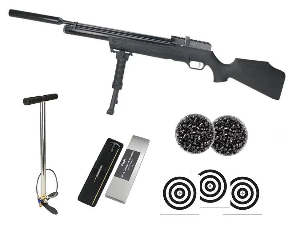 Carabina de Pressão PCP ESP 4550H 4.5mm EKOL Voltran + Bomba + Chumbos + Alvos + Kit de Limpeza