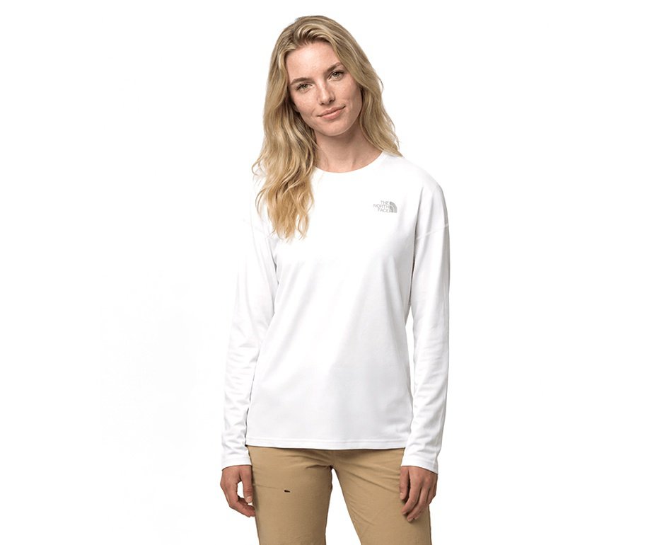 Camiseta The North Face Feminina Hyper Tee Crew Manga Longa - Branca