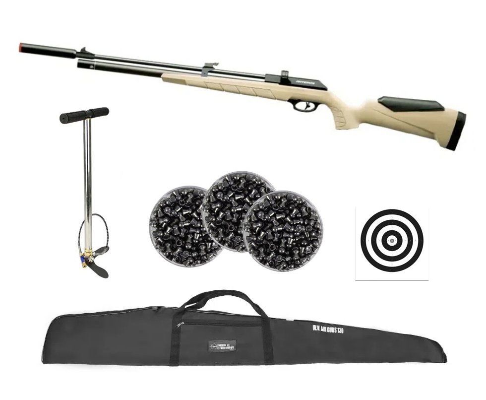 Carabina de Pressão PCP PR900T G3 TAN 5.5mm Artemis - FXR + Capa + Bomba + Chumbos + Alvos