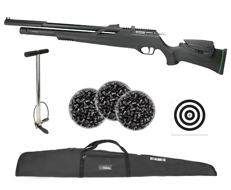 Carabina de Pressão PCP Artemis Montecarlo T-REX 5.5mm com Válvula Reguladora - FXR + Bomba + Capa + Chumbos + Alvos
