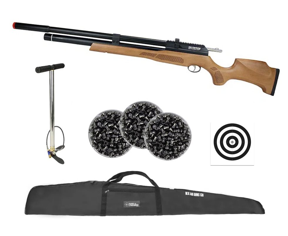 Carabina PCP Artemis M25W Thunder Classic 5.5mm - FXR + Bomba + Capa + Chumbos + Alvos