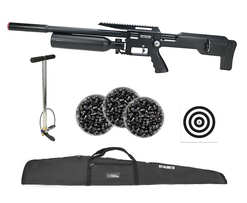 Carabina de Pressão PCP M60B Slayer HC 5,5mm Artemis - FXR + Bomba + Capa + Chumbo + Alvos