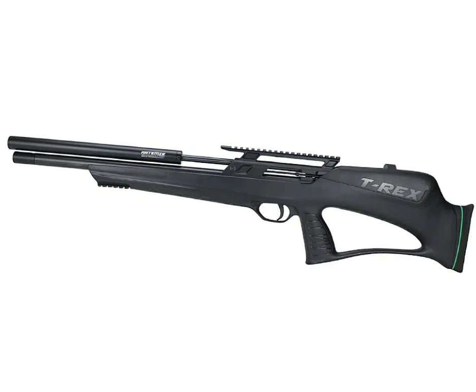Carabina de Pressão PCP Artemis T-REX Bullpup 5,5mm com Válvula Reguladora - Fixxar + Bomba + Capa + Chumbos + Pistola de Pressão + BBS