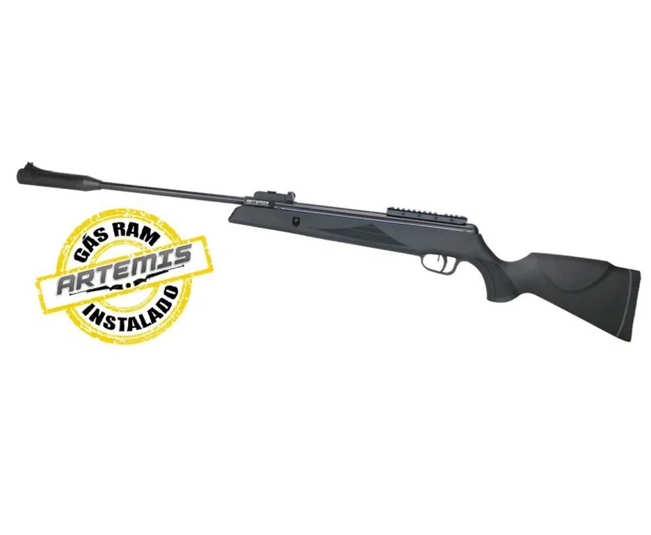 Carabina De Pressão Black Hawk Gas Ram 70kg 5.5mm Artemis + Capa + Chumbo + Pistola de Pressão + BBS