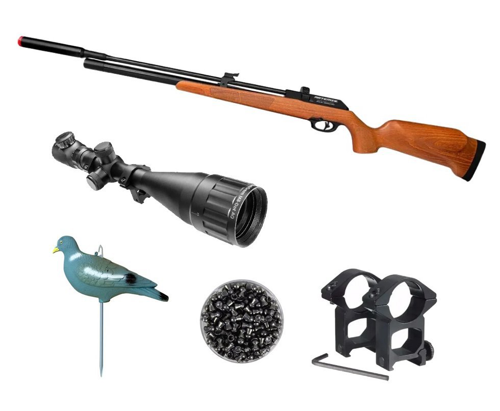 Carabina PCP Artemis PR900W G3 5,5mm - FXR Artemis + Luneta 6-24x50 + Chumbo + Chama Pássaro