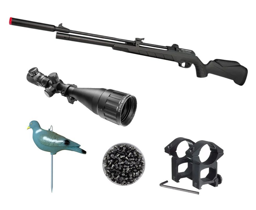 Carabina PCP Artemis PR900S G3 Black 5,5mm - FXR Artemis + Luneta 6-24x50 + Chumbo + Chama Pássaro