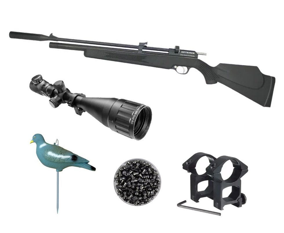 Carabina De Pressão PCP PR900S G2 Polímero 5,5mm New Generation Artemis + Luneta 6-24x50 + Chumbo + Chama Pássaro