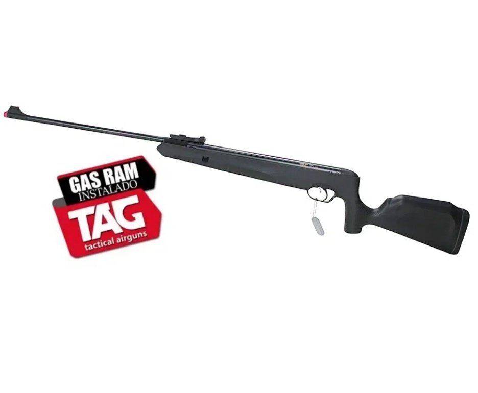 Carabina de Pressão Naja Nitro Gás Ram 5,5mm - TAG + Capa + Chumbo + Pistola de Pressão + BBS