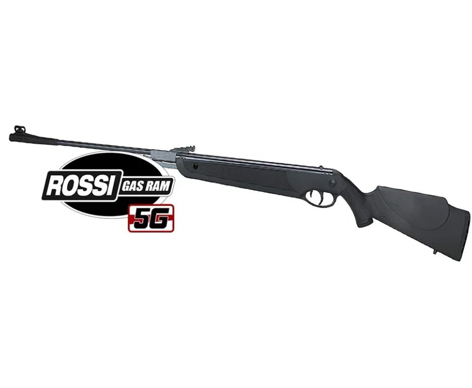 Carabina de Pressão Rossi Dione 5G Gás Ram 60kg 5,5mm + Capa + Chumbos + Pistola de Pressão + BBS