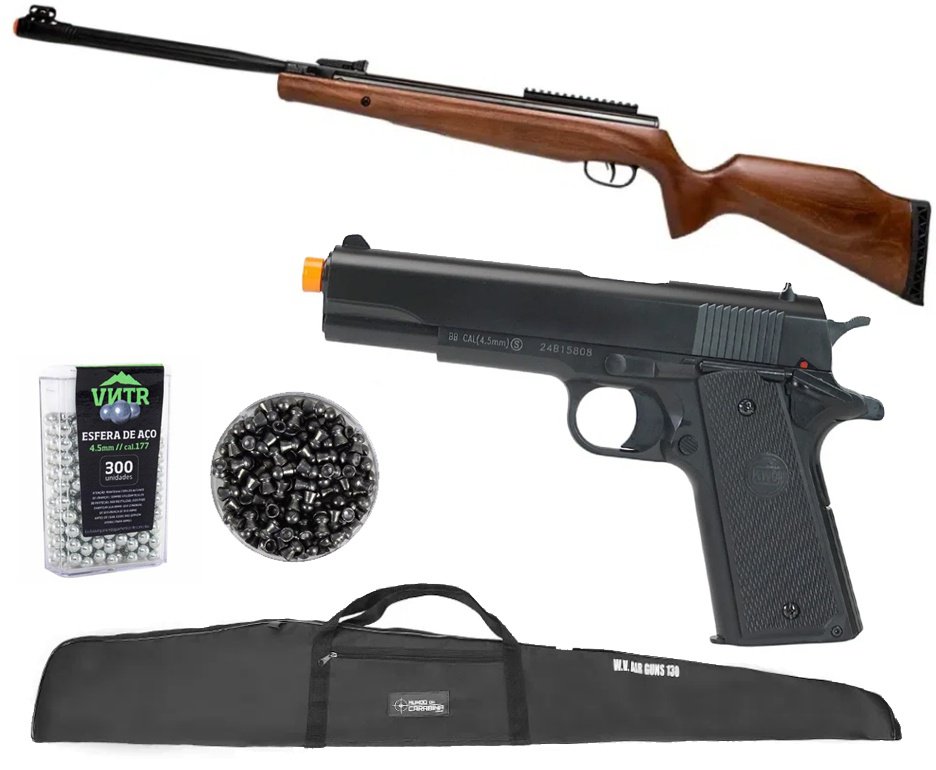 Carabina de Pressão Beeman Viper Extreme Madeira 6.35mm Gás Ram Nitro 80kg - Rossi + Capa + Chumbos + Pistola de Pressão + BBS