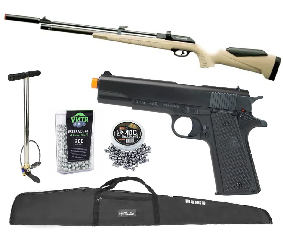 Carabina de Pressão Artemis PCP PR900T G3 Tan 5,5mm - FXR + Bomba + Capa + Chumbos + Pistola de Pressão + BBS