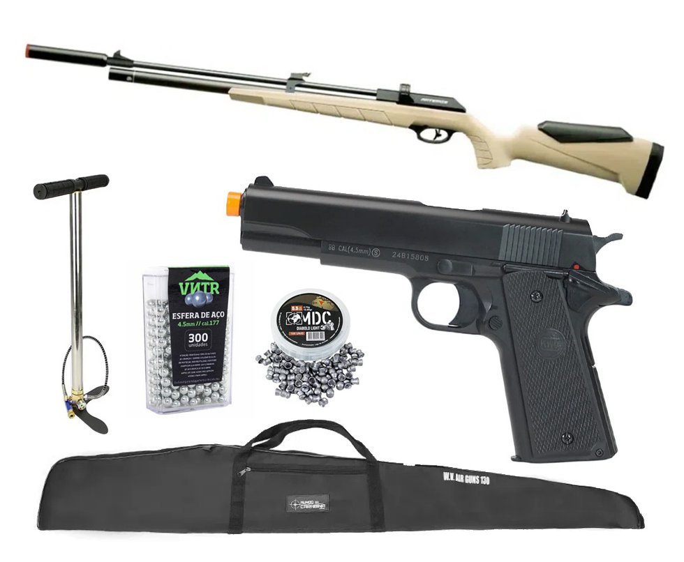 Carabina de Pressão Artemis PCP PR900T G3 Tan 5,5mm - FXR + Bomba + Capa + Chumbos + Pistola de Pressão + BBS