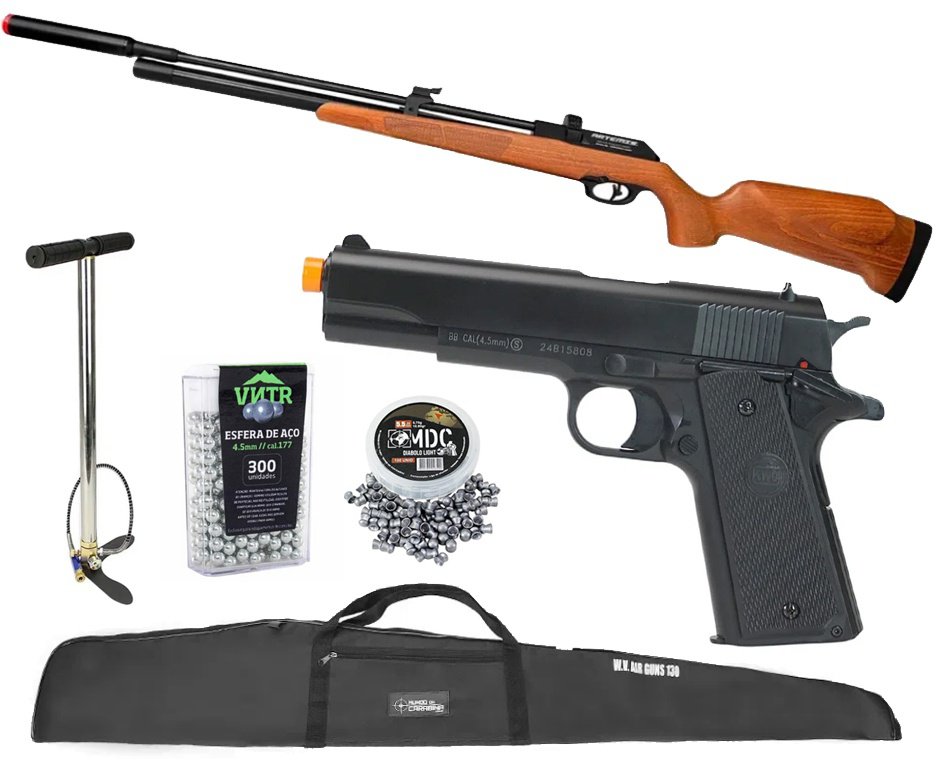 Carabina PCP Artemis PR900W G3 5,5mm - FXR Artemis + Bomba + Capa + Chumbos + Pistola de Pressão + BBS
