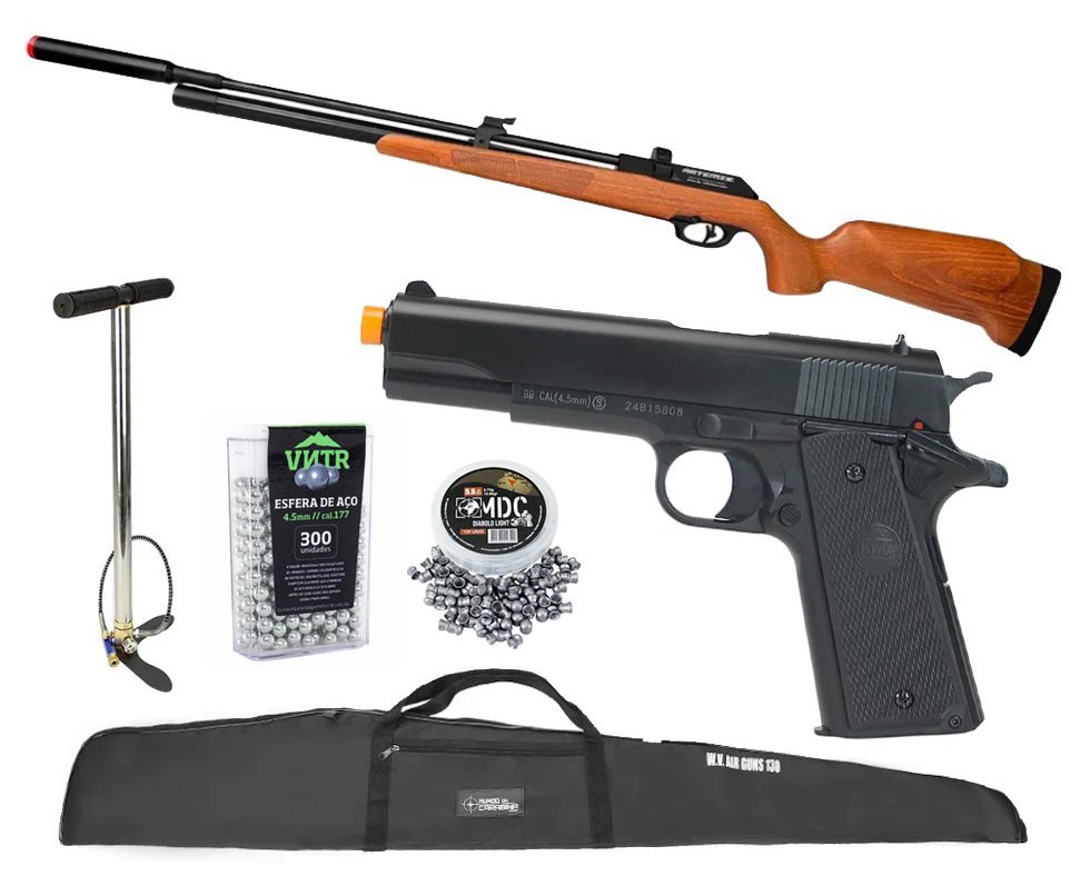 Carabina PCP Artemis PR900W G3 5,5mm - FXR Artemis + Bomba + Capa + Chumbos + Pistola de Pressão + BBS