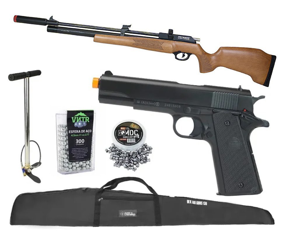 Carabina PCP Artemis PR900W G3 5,5mm - FXR Artemis + Bomba + Capa + Chumbos + Pistola de Pressão + BBS