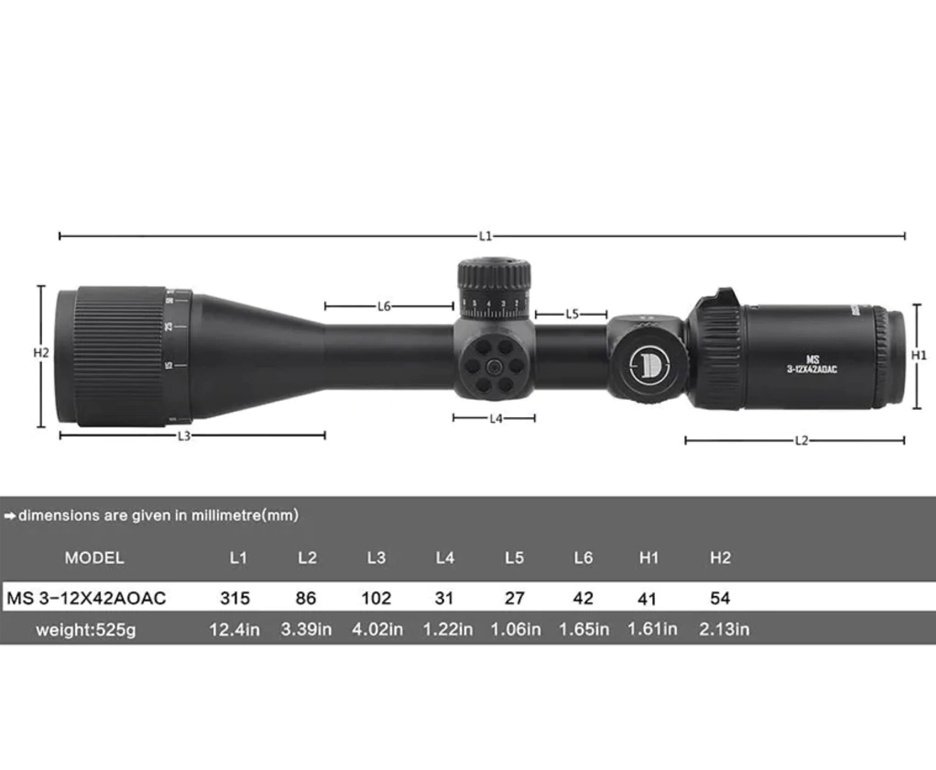Luneta Discovery MS 3-12X42 AOAC