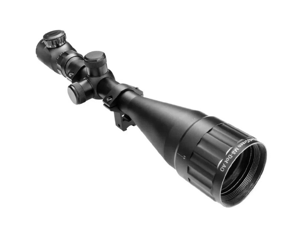Carabina de Pressão PCP Raptor Rossi Semi Auto Madeira VR 5,5mm + Bomba + Capa + Luneta 6-24x50 + Chumbo + Kit de Limpeza + Desengripante