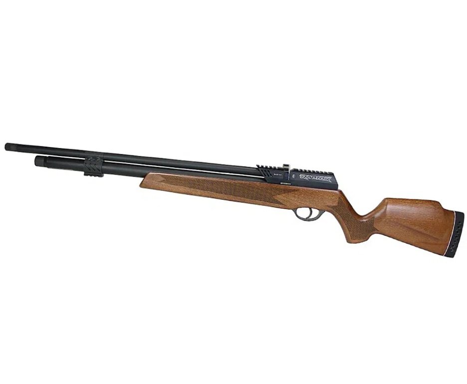 Carabina de Pressão PCP Raptor Rossi Semi Auto Madeira VR 5,5mm + Bomba