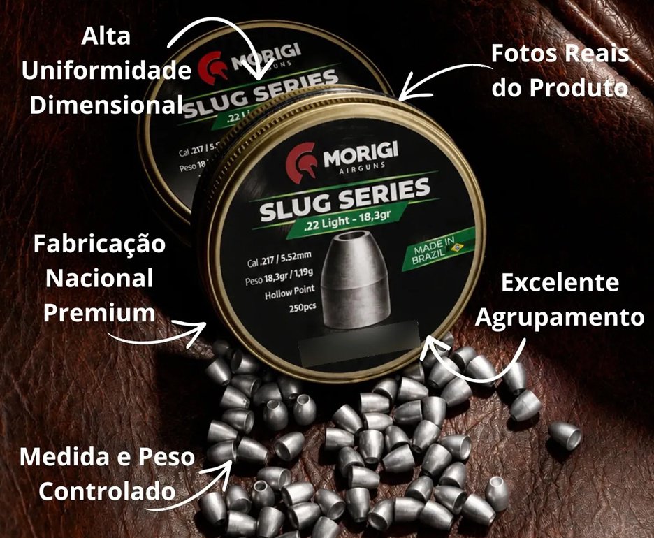Chumbinho Morigi Slug 5,5mm 18,3 GR - 250un