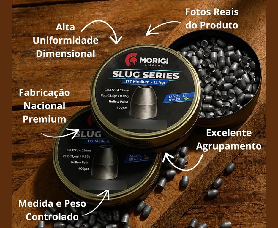 Chumbinho Morigi Slug 4,5mm 13,4 GR - 400un