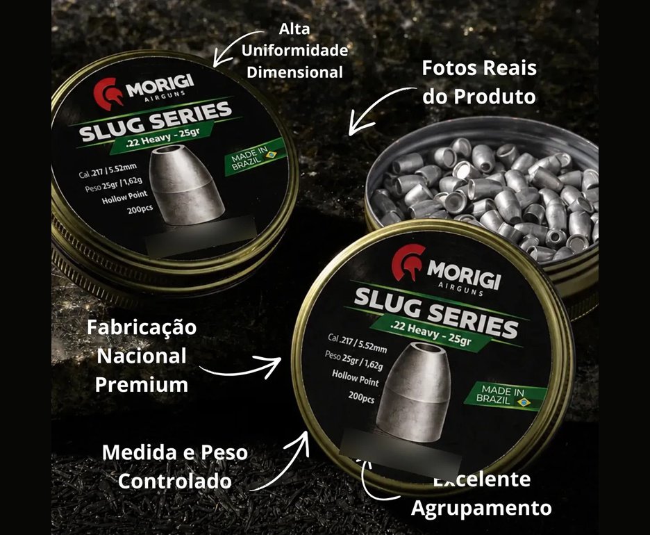 Chumbinho Morigi Slug 5,5mm 25 GR - 200un